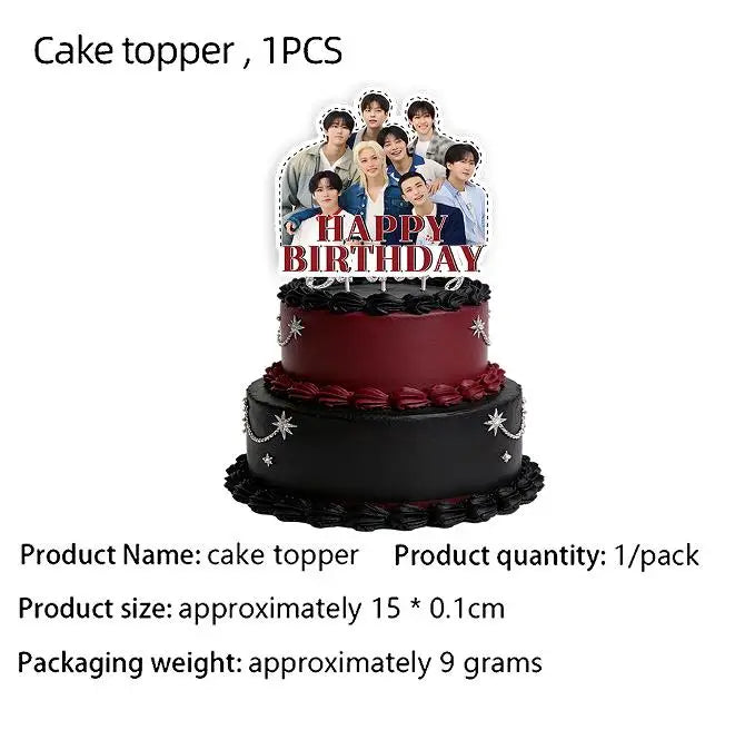 ensemble vaisselle jetable anniversaire stray kids gobelets assiettes serviettes guirlande décorations fête papier