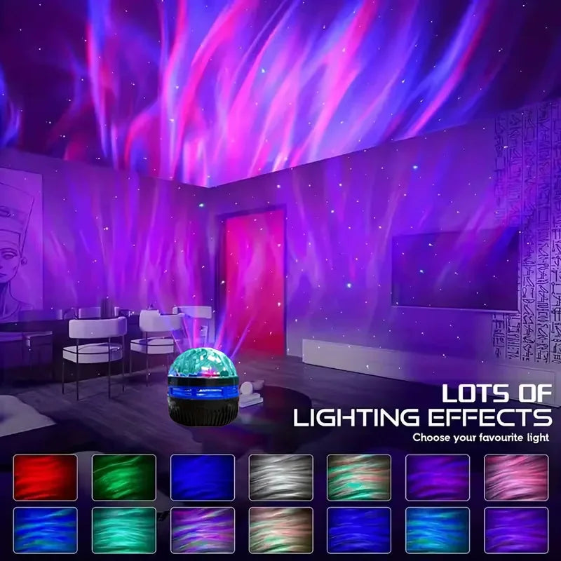 projecteur led effet lumiere couleur noel halloween starry sky télécommande ambiancé bleu vert rouge