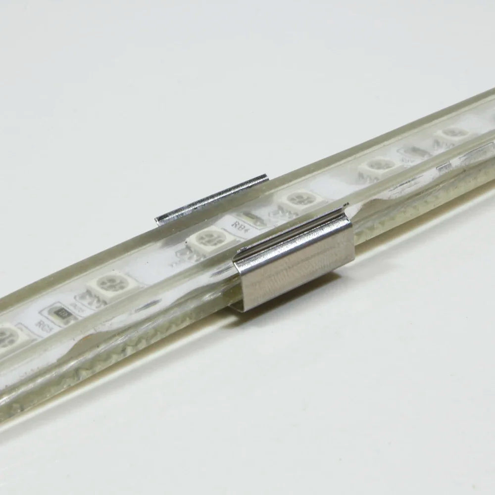 clips fixations ruban led argentés modernes certification rohs 10pcs différentes tailles basse tension