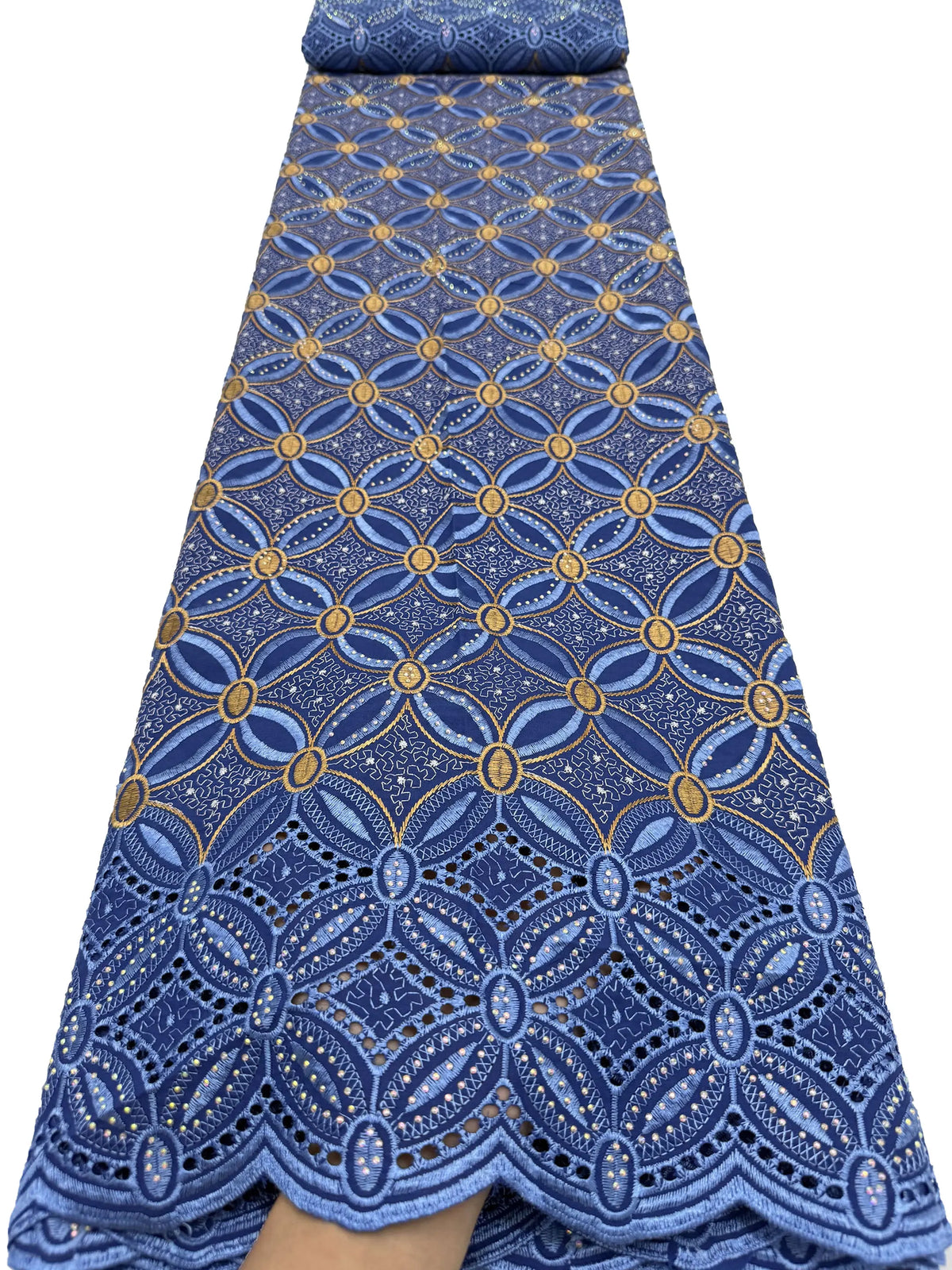 tissu brodé géométrique bleu clair noir vert rouge rose violet ajouré cérémonie mariage femme