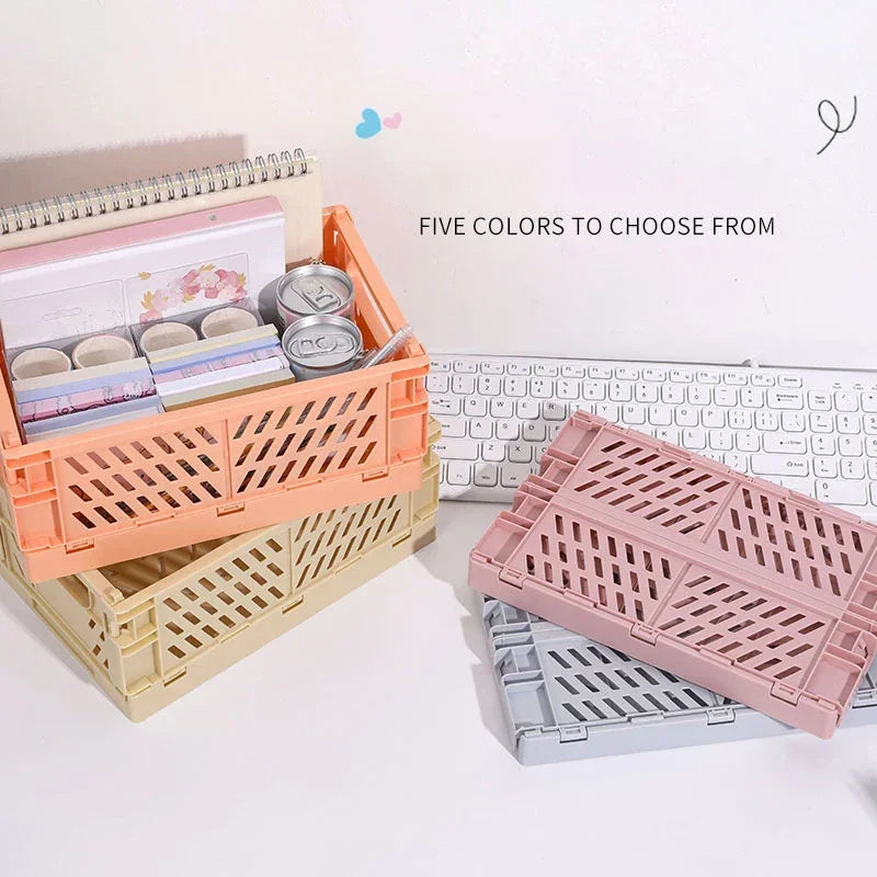 panier rangement pliable orange jaune vert rose gris moderne clips ventilation