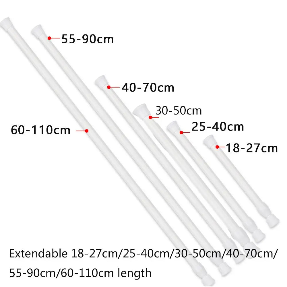 tige rideau extensible métal blanc durable adhésif moderne réglable 18 110cm