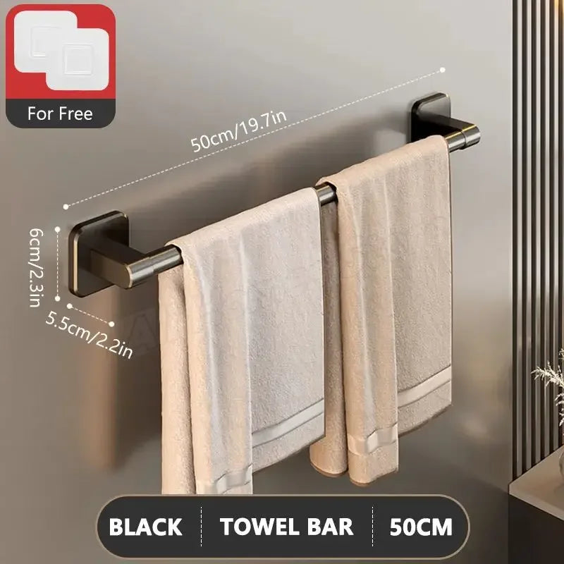 porte serviettes mural adhésif blanc gris noir texture métallique moderne minimaliste serviettes sabots 30cm
