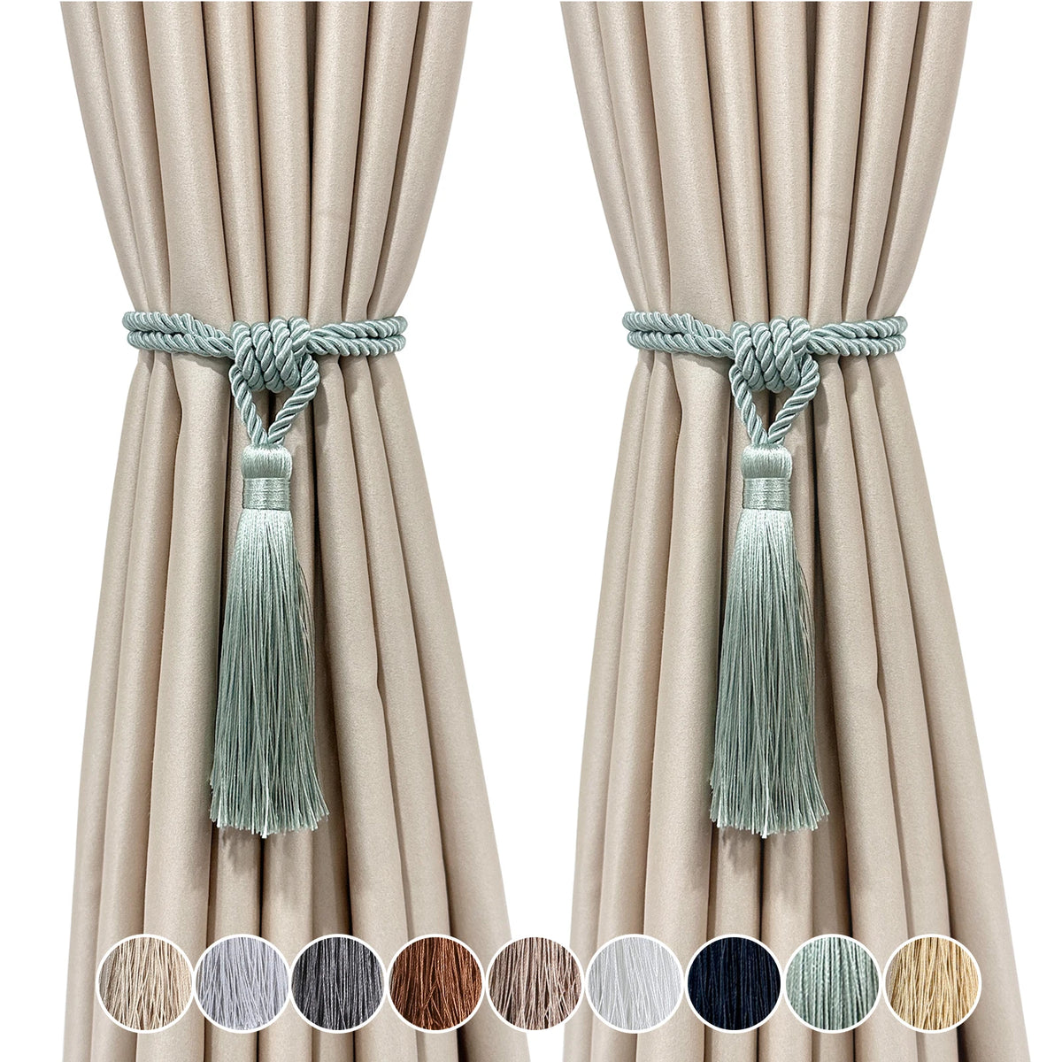 corde rideaux pompon moderne élégant blanc doré argenté polyester facile utiliser decoration chambre