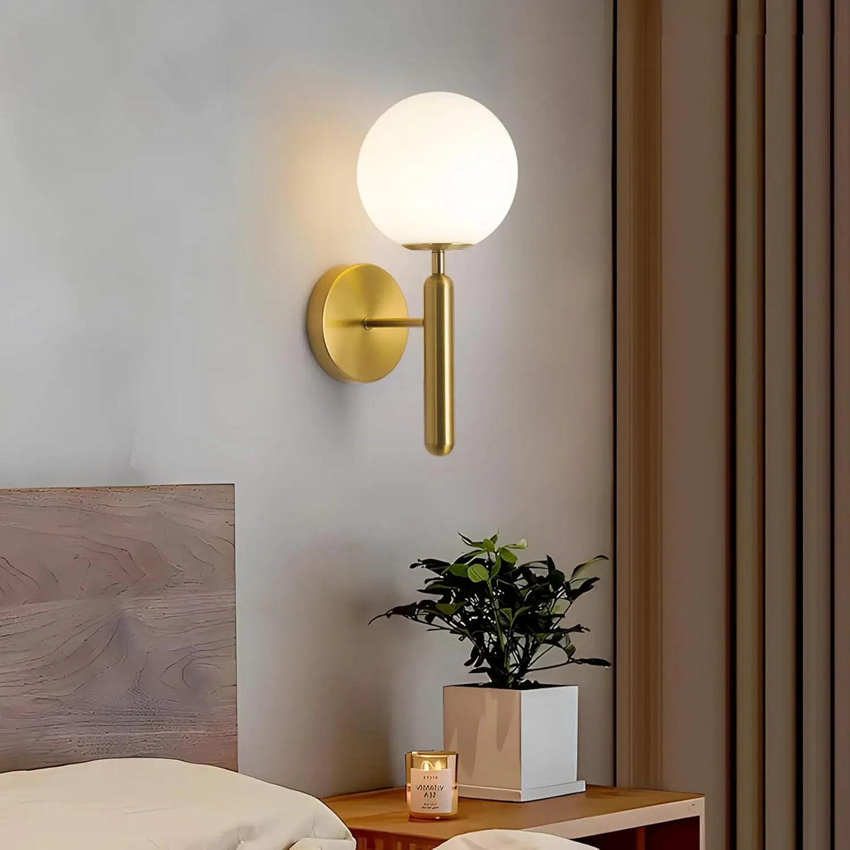 applique murale moderne or noir led éclairage chambre cuisine salle manger fixée mur minimaliste
