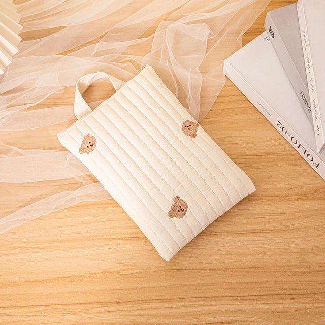 panier rangement enfantin ours mignon quilté sac stockage jouets écologique poignées amovibles