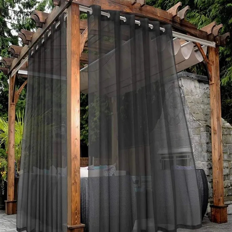 rideau extérieur moderne polyester translucide balcon pergola contemporain restaurant 132x183cm 1pc