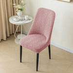 housse chaise gris rose motif géométrique moderne adhésif élastique polyester coton