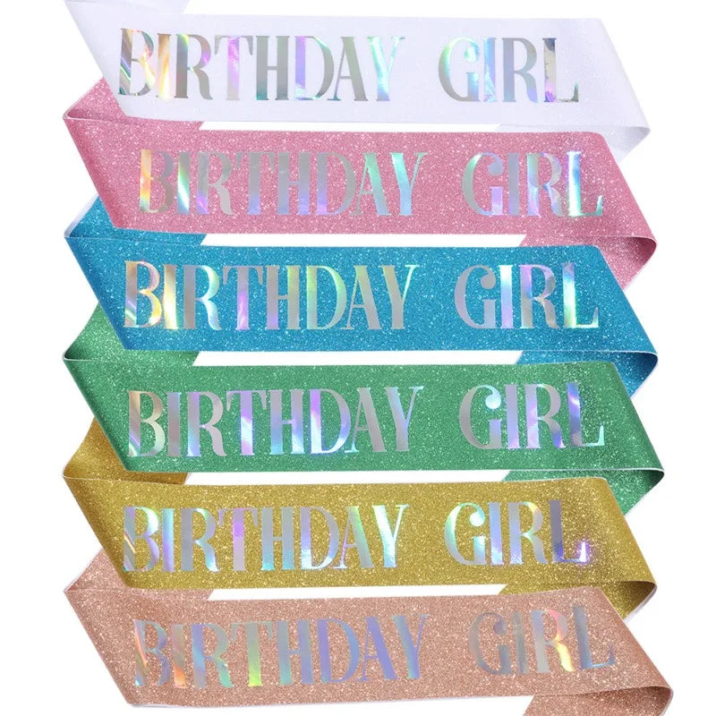 ruban pailleté festif anniversaire fille femme blanc rose bleu vert doré holographique