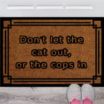 tapis d'entrée antidérapant marron chats noirs humour extérieur sol résistant bactéries