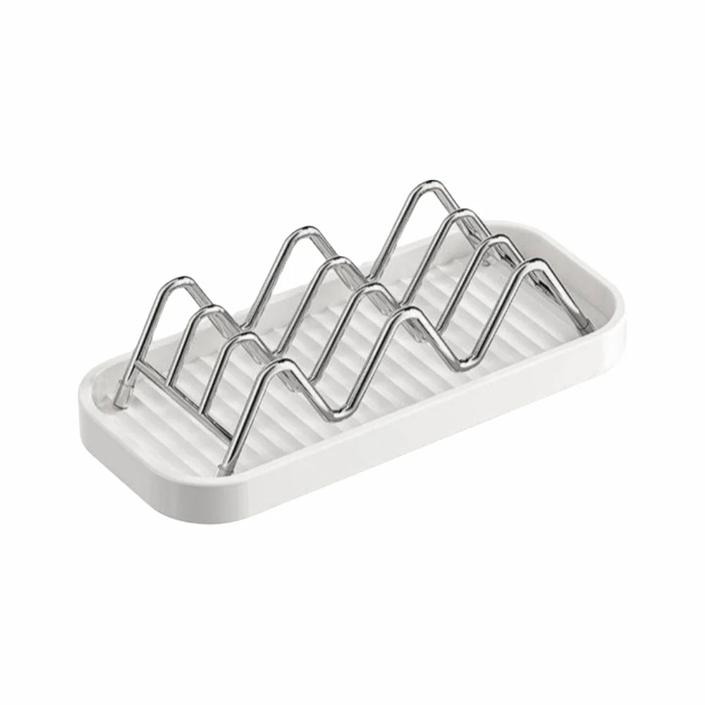 support savon moderne acier inoxydable blanc gris drainage salle bain fixé adhésif deux savons