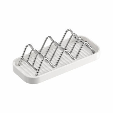 support savon moderne acier inoxydable blanc gris drainage salle bain fixé adhésif deux savons