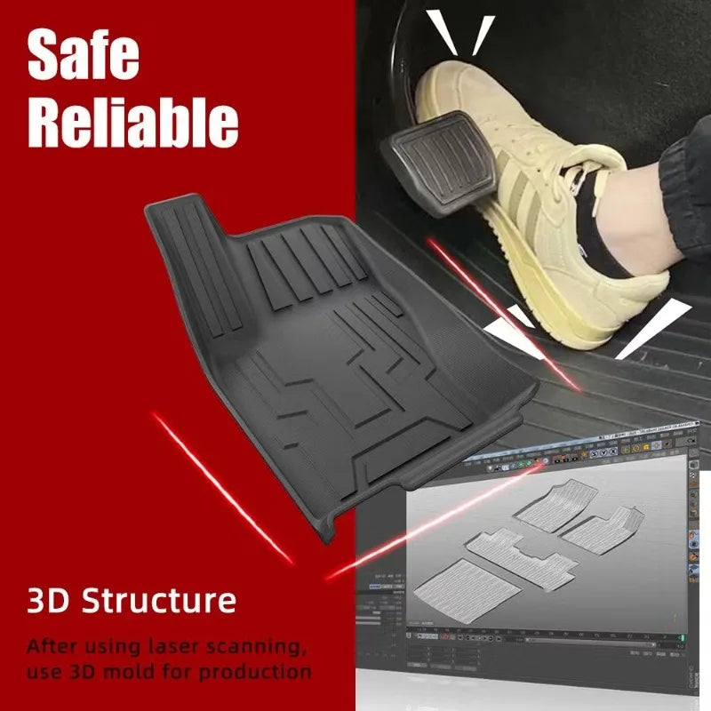 tapis sol voiture noir rayures horizontales moderne imperméable tpe easy clean tout temps