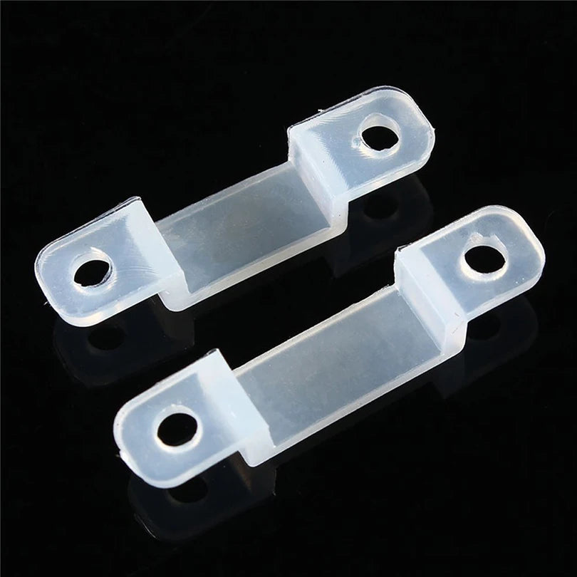 supports fixation ruban led transparent 8mm 10mm 12mm 16mm trou latéral pratique robuste étanche