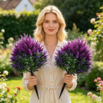 arbre artificiel violet feuilles vertes fleurs patio moderne jardin extérieur piquet fixéextérieur decoration anniversaire