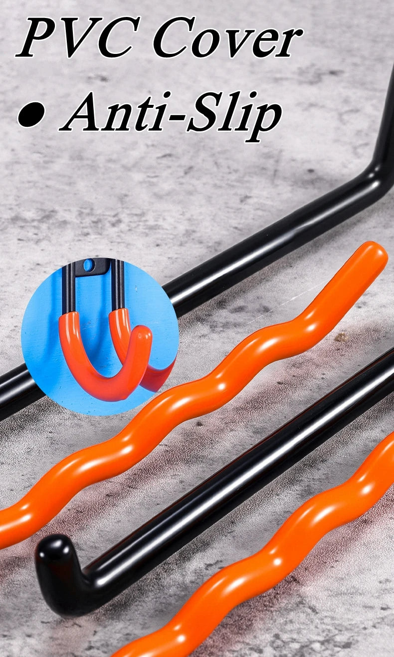crochet mural moderne noir orange acier inoxydable fixations support outils garage