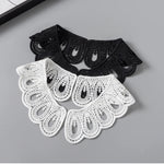 collier dentelle blanc noir ajouré classique élégant opaque accessoire mode tricot polyester coton