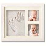 cadre photo blanc empreintes mains pieds moderne élégant crochet photos bébé