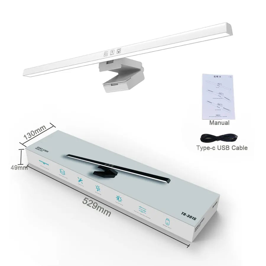 lampe led moderne noir blanc intensité variable continu usb chargeable monitor gaming
