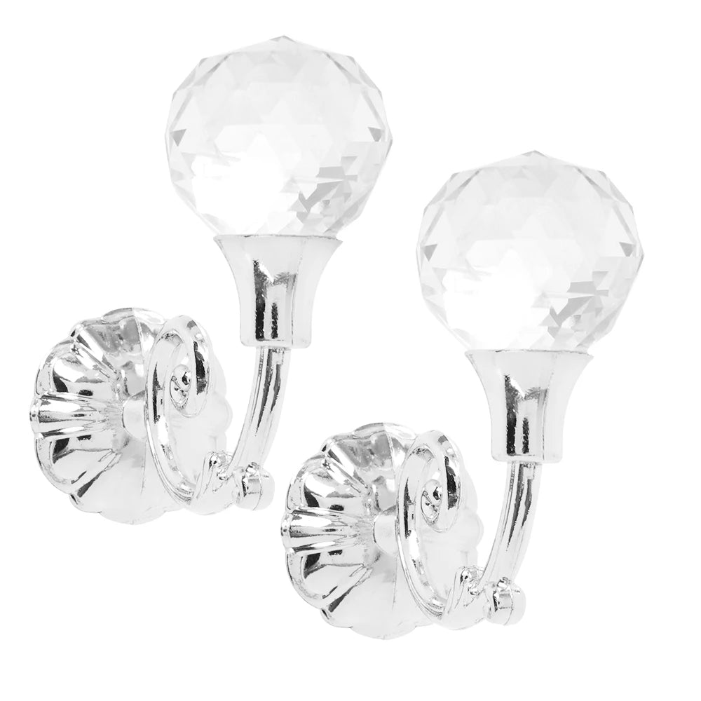 supports muraux rideaux verre transparent décoration florale or bronze argenté classique fixations murales sphères