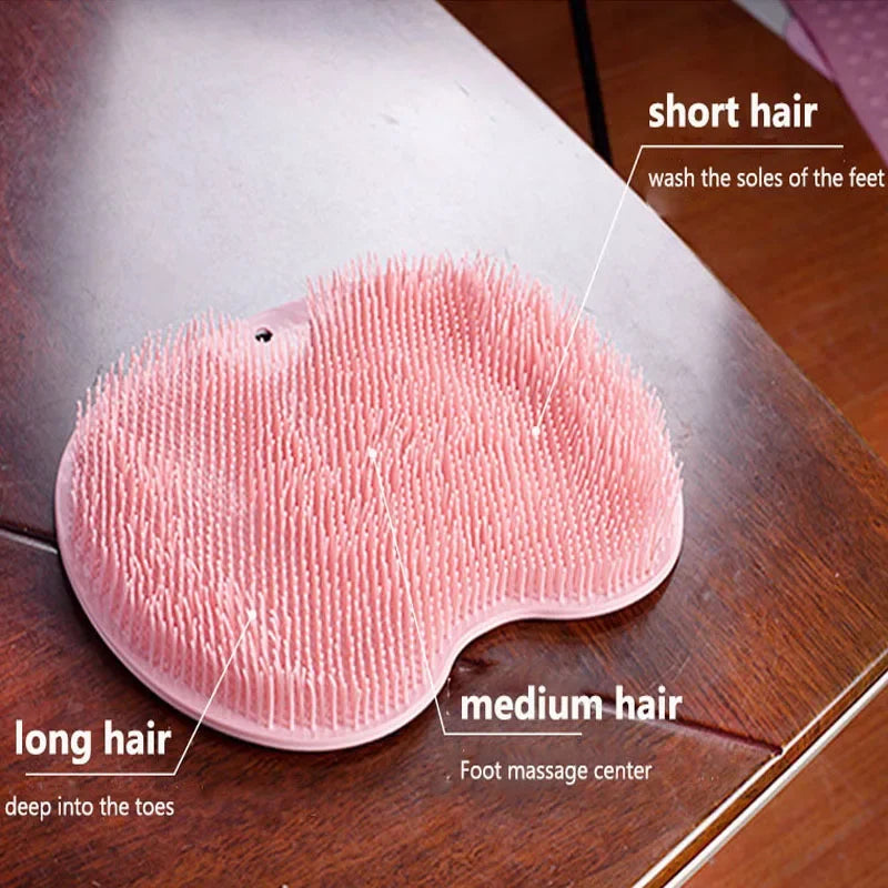 brosse massage dos pieds ventouse tapis bain douche exfoliation éponge rose bristles moderne sanitaire