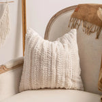 taies d'oreiller géométriques polyester non toxique boho chic fixations beige texturées maison hospitalière