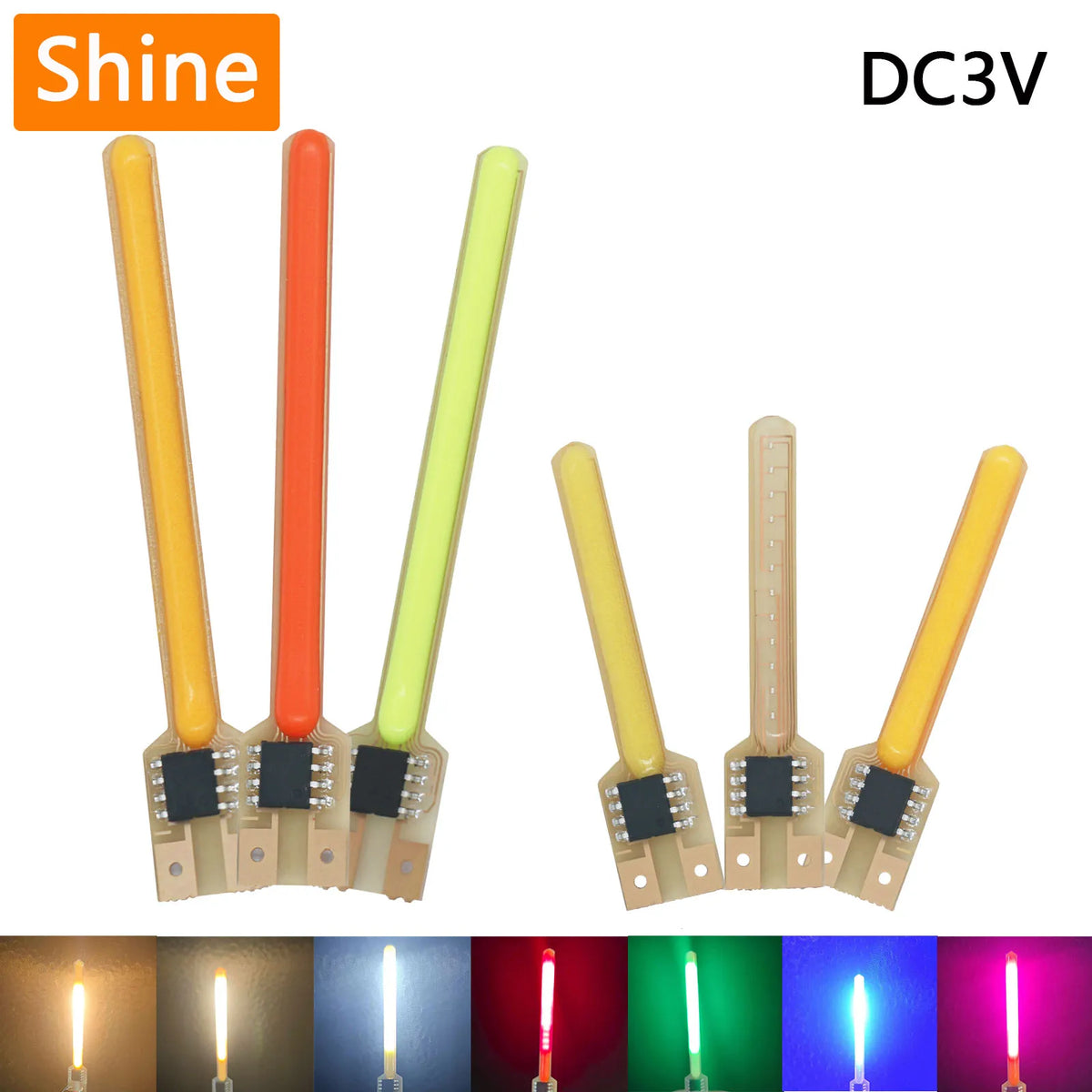 strip led orange jaune green pink decoration 40mm 58mm connecteurs leds