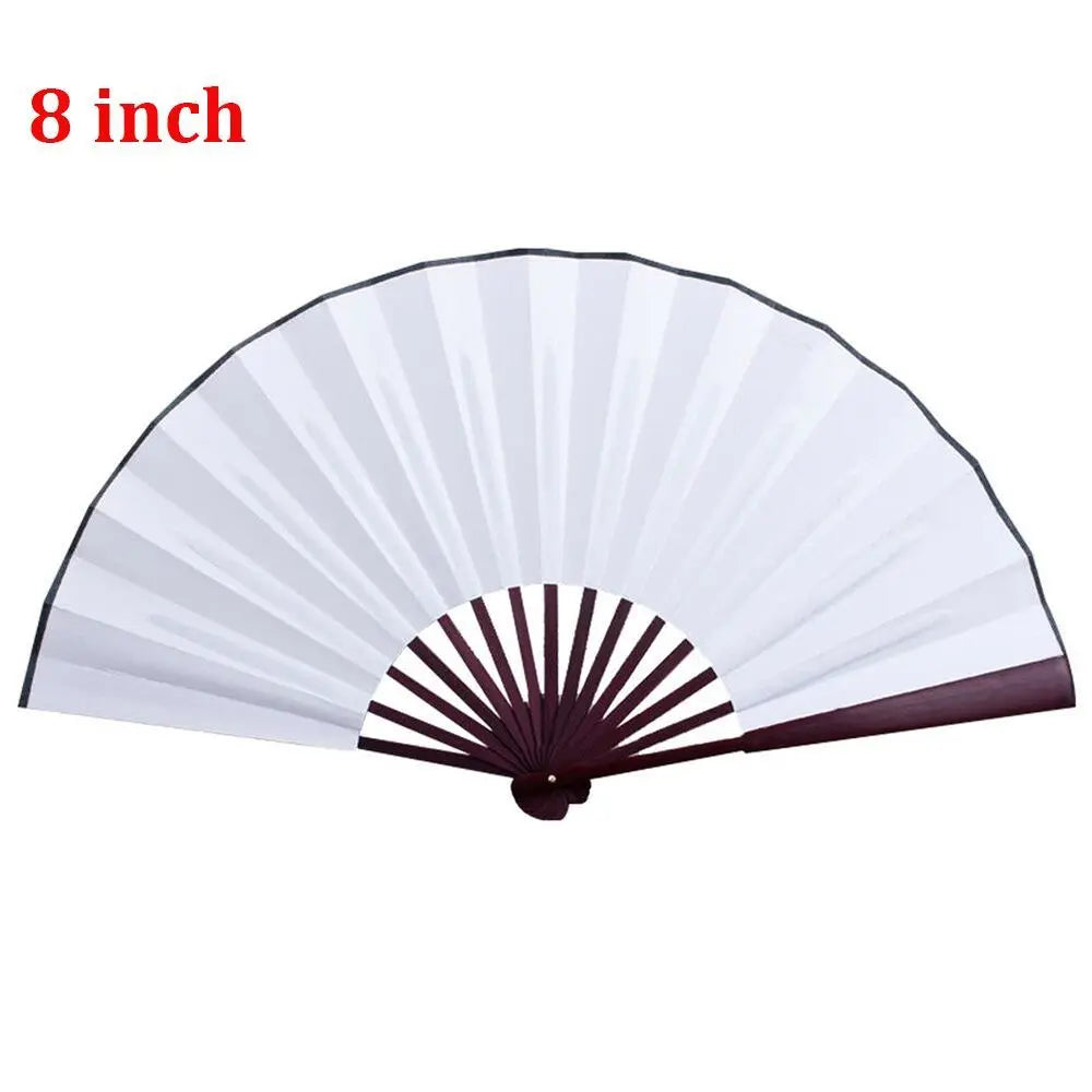 éventail pliant 10 pouces blanc rouge noir classique rayures clips double face