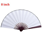 éventail pliant 10 pouces blanc rouge noir classique rayures clips double face