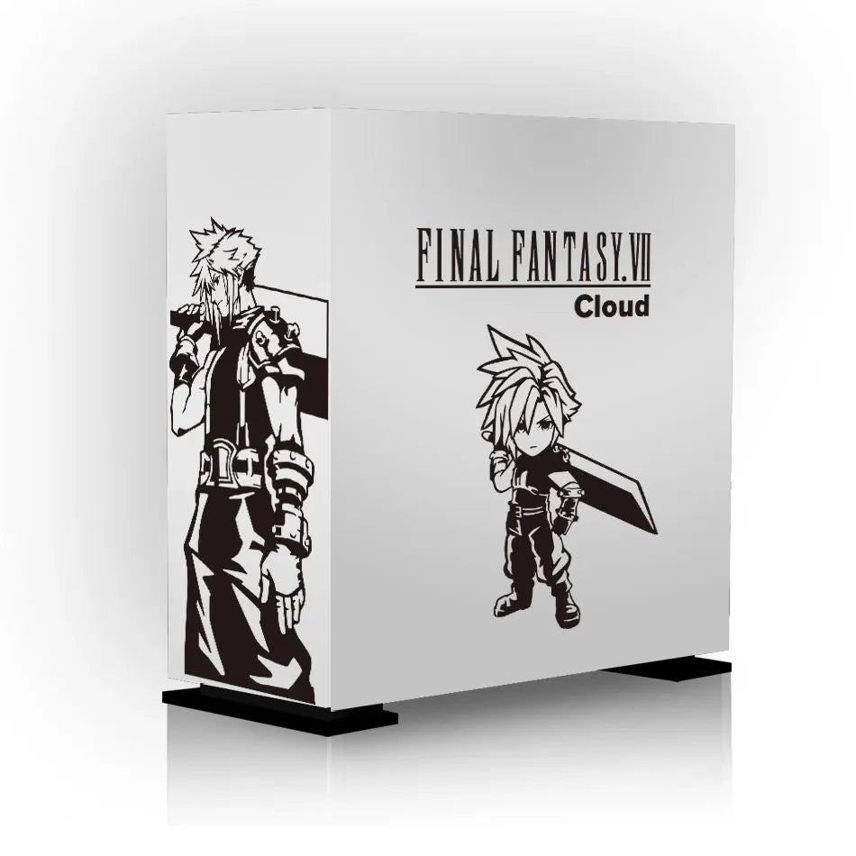 autocollants graphiques final fantasy vii cloud sephiroth tifa vincent boitier pc noir blanc
