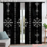 rideaux moderne viking motifs géométriques blancs opaques 100 polyester pièces