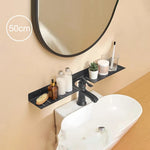 étagère murale noire adhésive aluminium moderne salle bain 20cm 30cm 40cm 50cm cosmétiques brosses