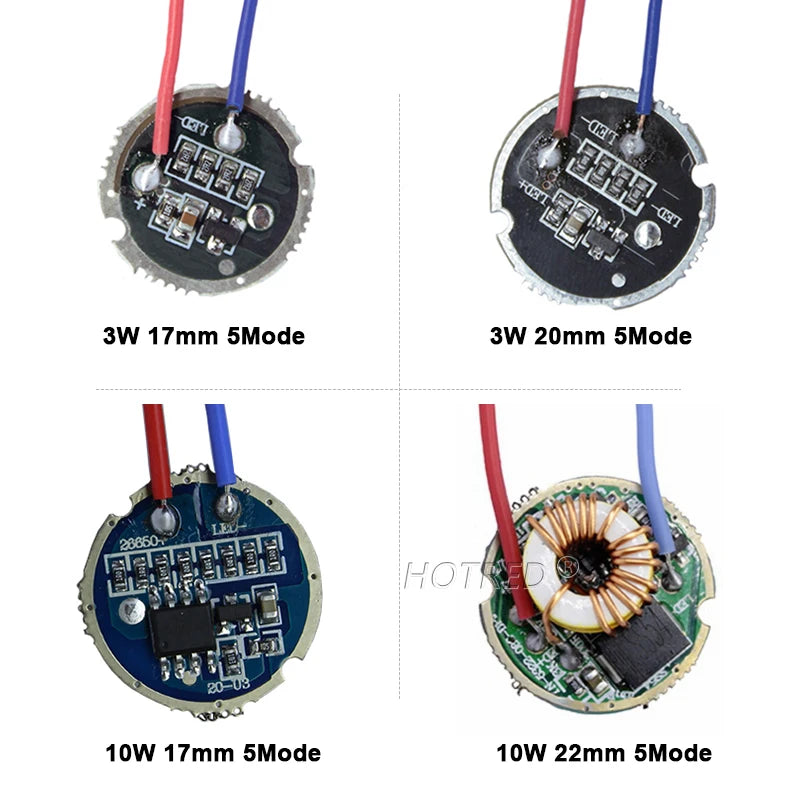 diodes led 20mm bleu clair jaune noir doré conducteurs pcb projecteur lampe torche phare