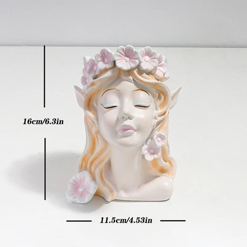 vase résine buste féminin fleurs artificielles décor maison moderne classique