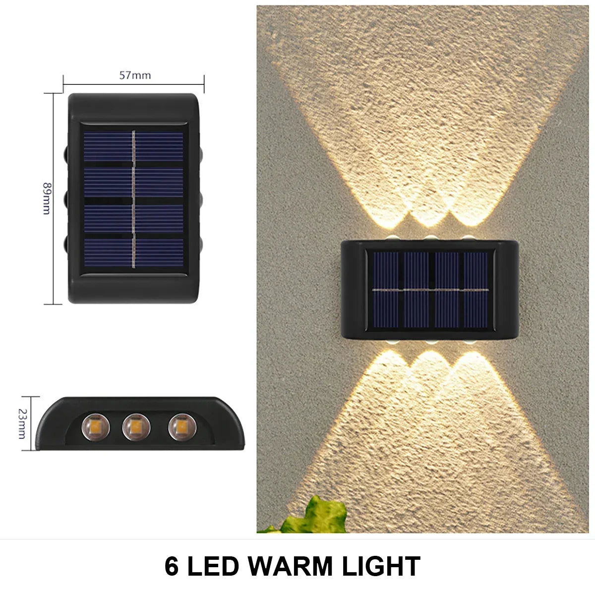 lampe murale solaire moderne led noire panneau solaire blanc diffuseurextérieur ip65 étanche
