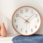 horloge murale moderne minimaliste bois blanc beige chambre salon