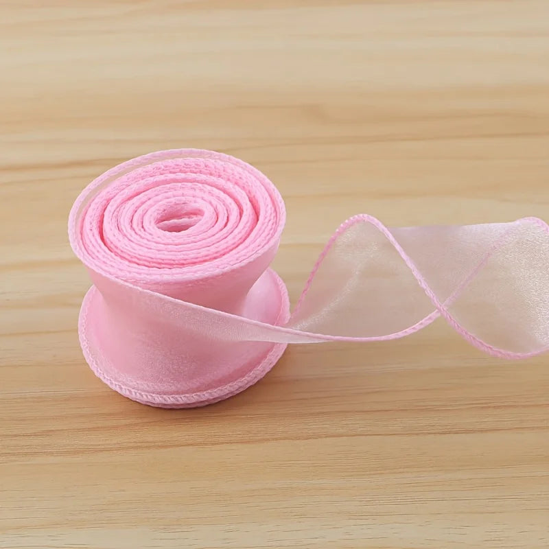 rubans polyester translucides moderne rouge rose beige vert bleu blanc 4cm enroulés decoration cadeaux