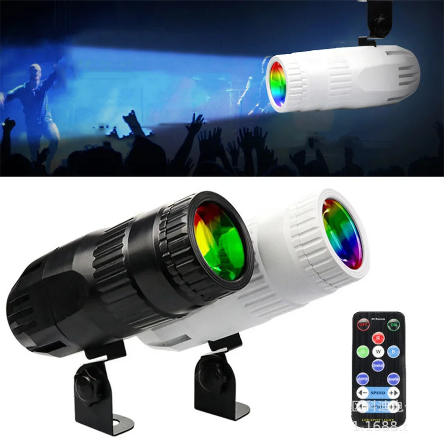projecteur led rgbw 15w disco spot lumière télécommande club scène