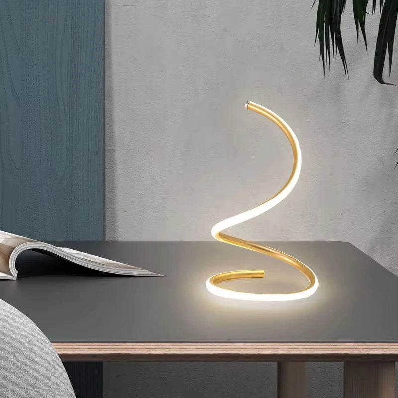 lampe table moderne spirale tactile blanc noir réglable chambre salon