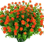 décoration extérieure bouquet artificiel fleurs simples feuilles vertes moderne blanc vert