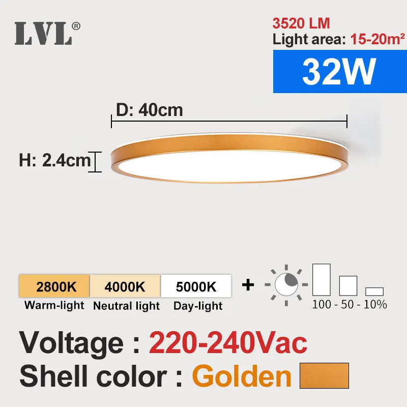 plafonnier led blanc moderne 24w 1080lm 10 15m² facile interrupteur mural