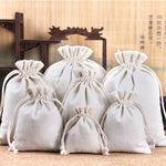sacs rangement réutilisables toile coton cordon anti poussière blanc noir