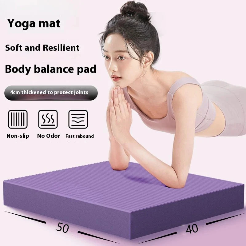 tapis yoga violet noir rayures épais moderne protège articulations divers sols exercices fitness
