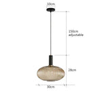 suspension lumineuse or vert gris moderne rayures horizontales opacité câble noir 13cm 20cm 30cm