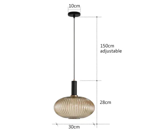 suspension lumineuse or vert gris moderne rayures horizontales opacité câble noir 13cm 20cm 30cm