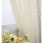 rideau blanc fleurs transparent classique fenêtre française polyester brodé
