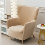 Housse fauteuil velours beige clair moderne canapé place lavable machine restaurant