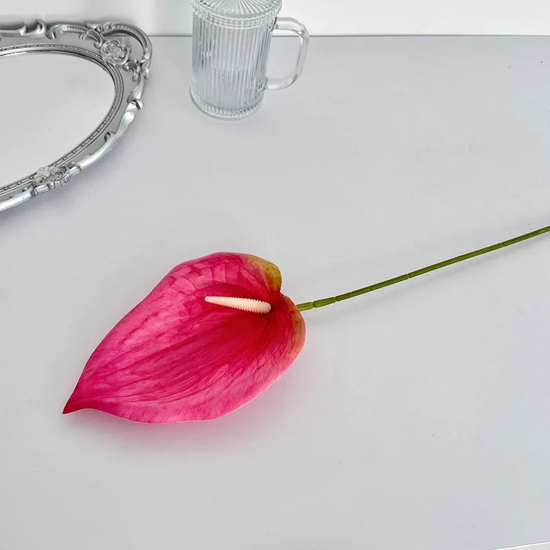 fleurs artificielles anthurium rose blanc vert violet rouge modernes mariage anniversaire intérieur