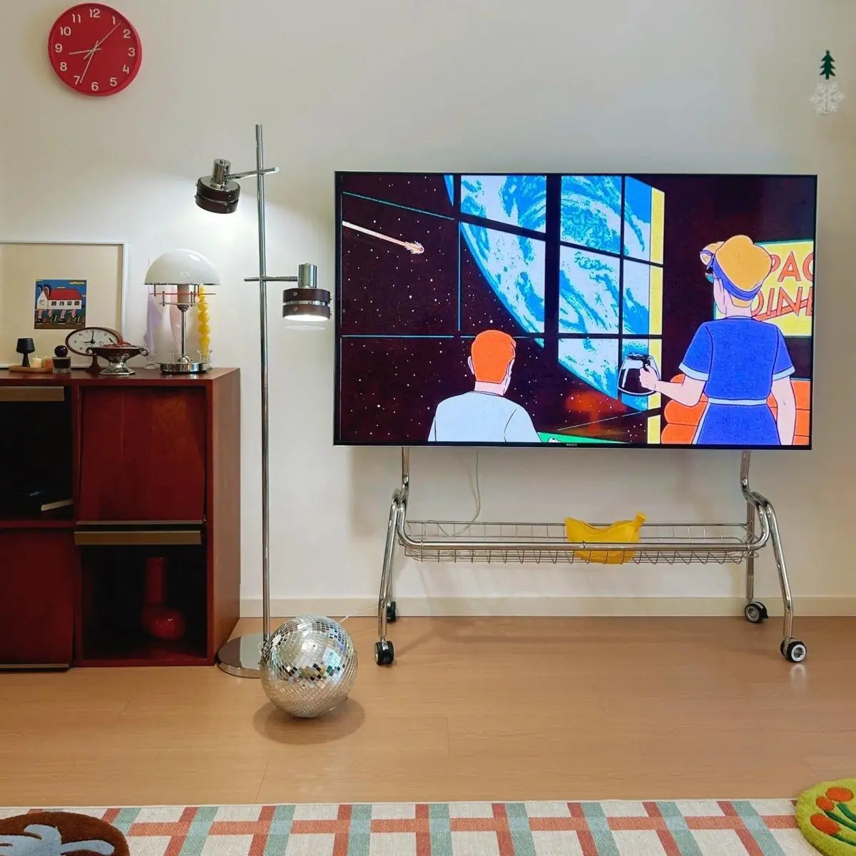 meuble tv mobile moderne roulettes support 32 60 pouces rangement salon chambre