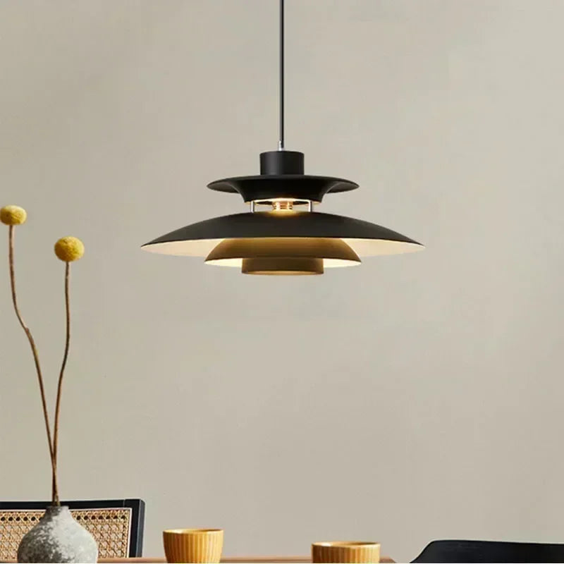 lampe suspendue moderne scandinave blanc vert noir jaune concentrique câble plat pendentifintérieur